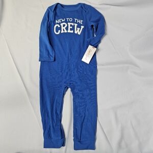 Cat & Jack Blue Footies One Piece with‎ Crew Design